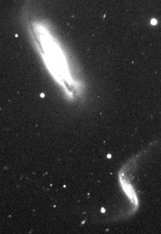 Fig. 13: Interacting galaxies (Mount Wilson and Palomar Observations). (NG.C 3187, NG. C 3190)